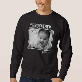 Godfather Personlig Photo och Namn Black Lång Ärmad Tröja