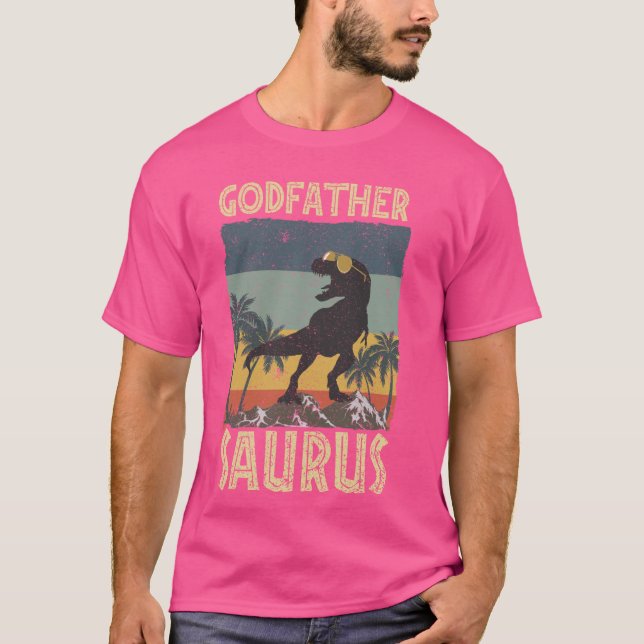 Godfather Saurus Dinosaur T Rex Family Matching T Shirt (Framsida)