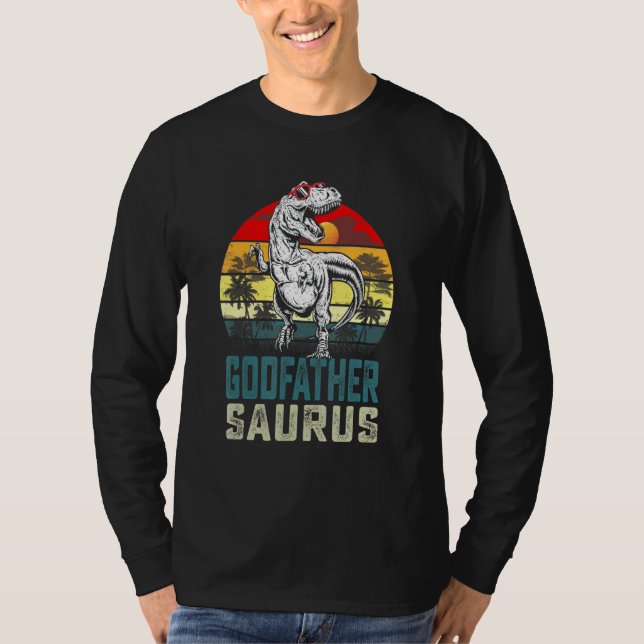 Godfathersaurus Rex Dinosaur Godfather Saurus Fath T Shirt (Framsida)