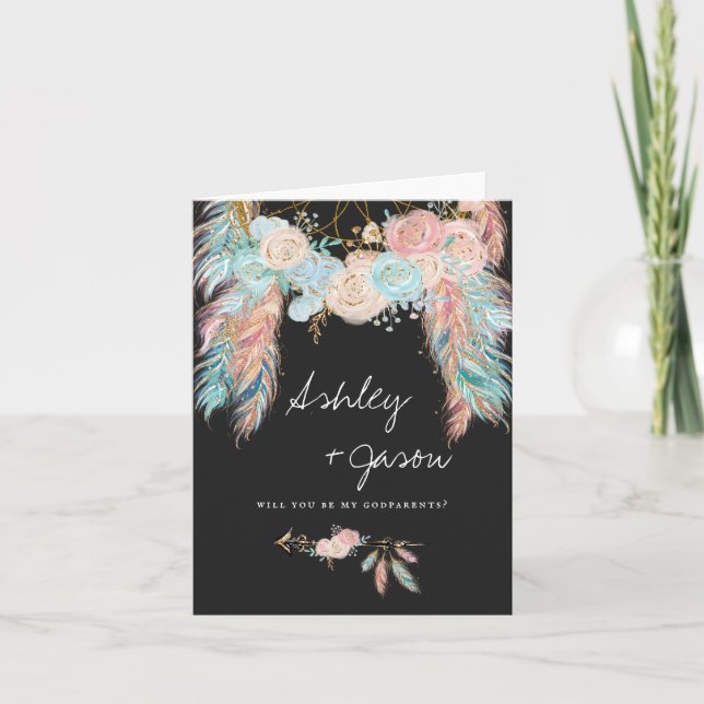 Godförälder Frieri kort | Boho Dreamcatcher (Framsida)