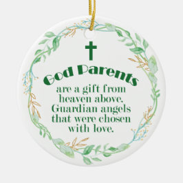 Godföräldrar - en gåva från himlen julgransprydnad keramik