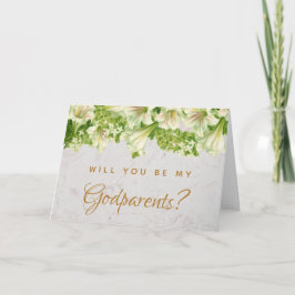 Godföräldrar Frieri Blommigt Lilies Marble Card Kort