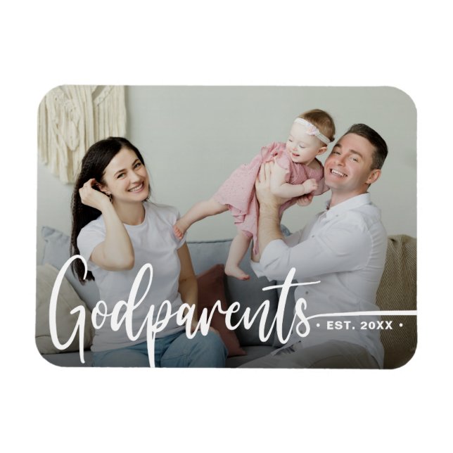 Godföräldrar Modern Photo Keepsaké Magnet (Horisontell)