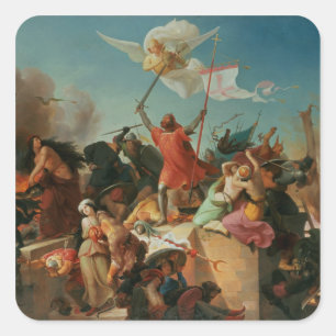 Godfrey de Bouillon, Fransk Crusader Fyrkantigt Klistermärke