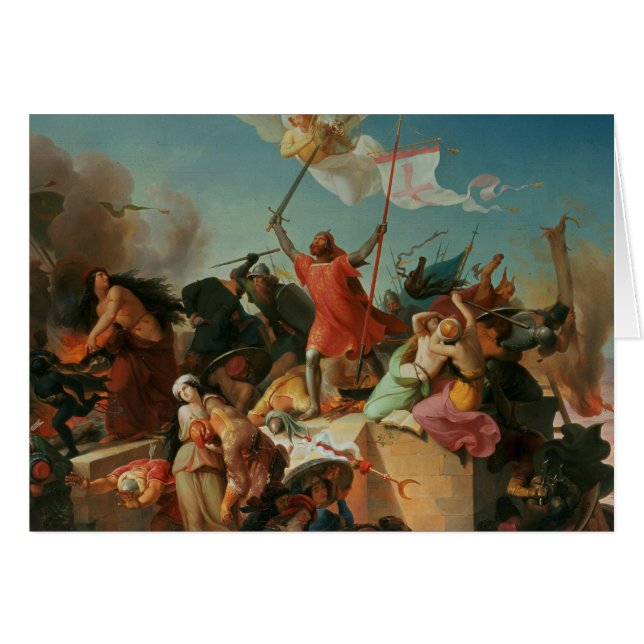 Godfrey de Buljong, fransk korsfarare Hälsningskort (Framsidan Horizontal)