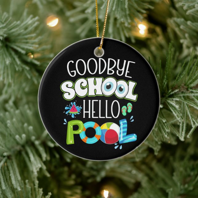 GodHej då, Hej i Bassäng, förra dagen, skolfonen Julgransprydnad Keramik (Träd)