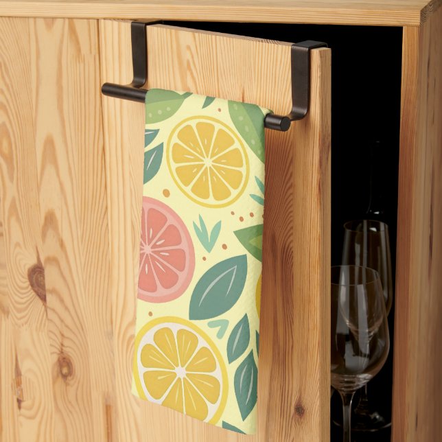 GODHET AV FÄRSKT CITRUS FRUKT KÖKSHANDDUK (Thirds Fold)