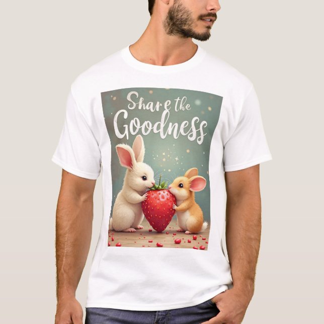  Godhet - Dreamy Rabbit & Hamster T Shirt (Framsida)