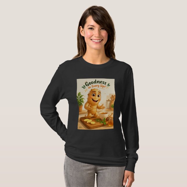 Godhet i varje klunk Långärmad T Shirt (Hel framsida)