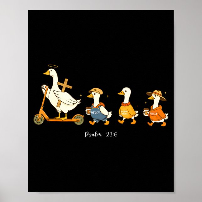 Godhet nåd psalm 23_6 gås kristen tro  poster (Framsidan)