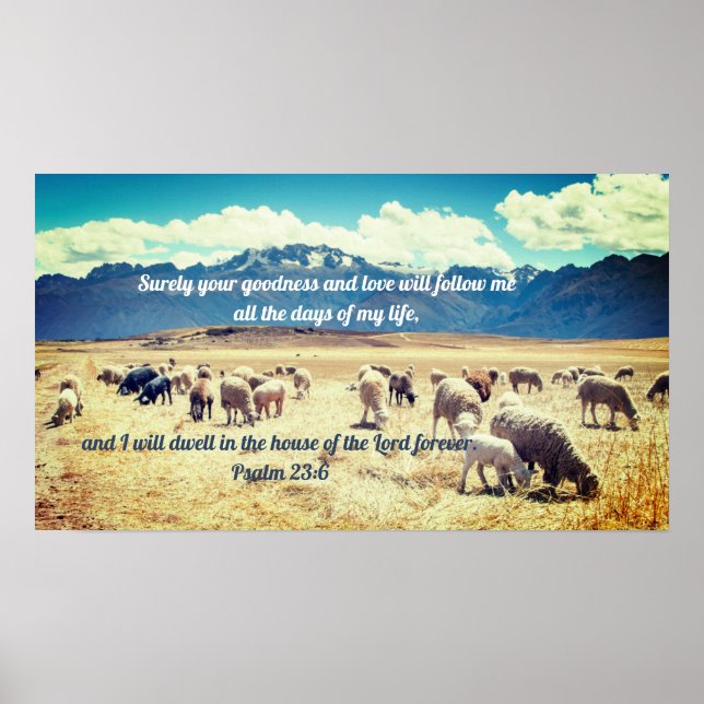 "Godhet säkert" Psalm 23:6 Biblisk profetik Poster (Framsidan)