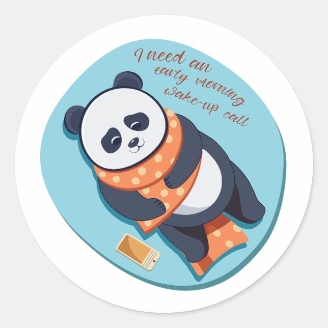 godhjärtad panda.. runt klistermärke (Framsida)