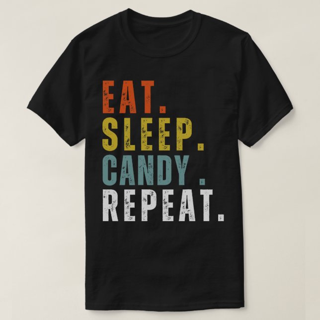 godis ät sömn älskare t shirt (Design framsida)