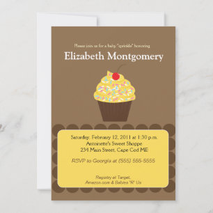 Godis Cupcake Baby Shower Strössel 5x7 Inbjudningar