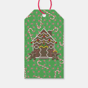 Godis för pepparkakahusjul presentetikett