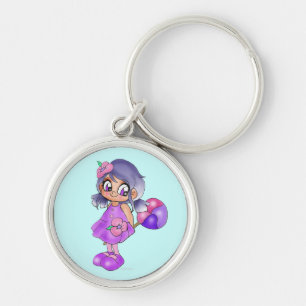 "Godis Gurl" Keychain Rund Silverfärgad Nyckelring