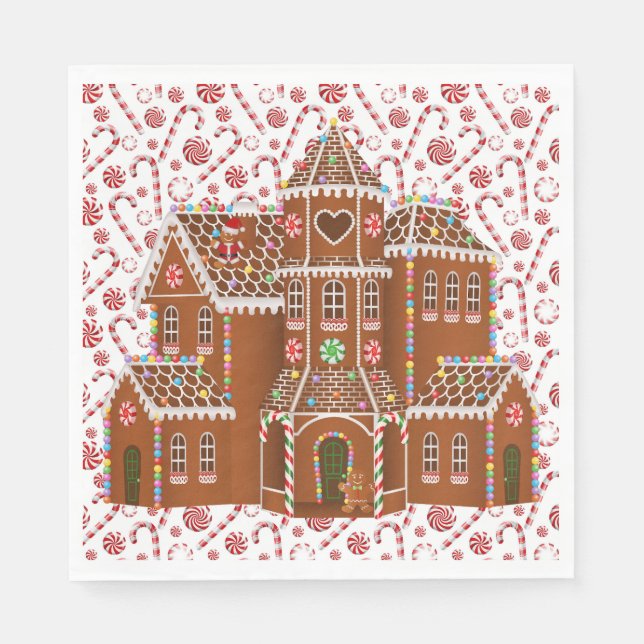 Godis Hus av Pepparkakor  Pappersservett (Framsidan)