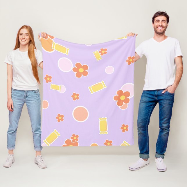 godis och blommor fleecefilt (På plats)