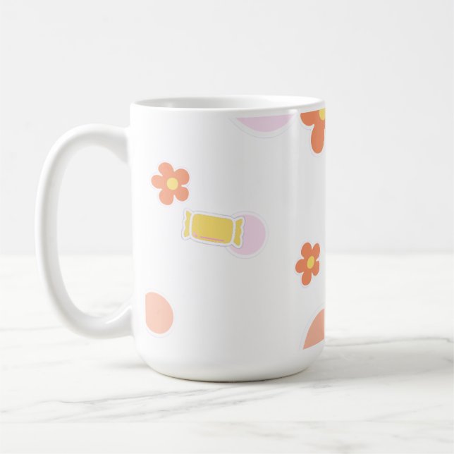 godis och blommor kaffemugg (Vänster)