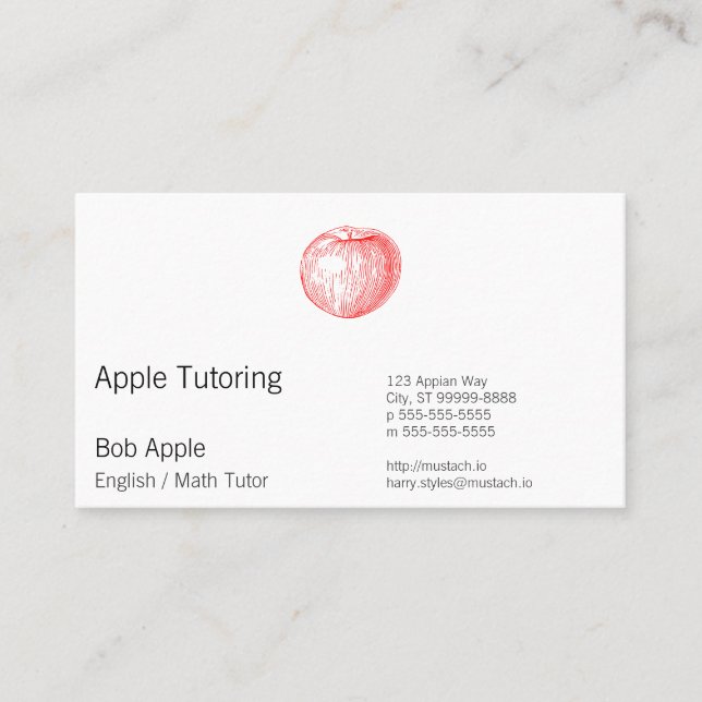 GodisApple röd boktryck Apple Tidsbeställning Kort (Framsida)