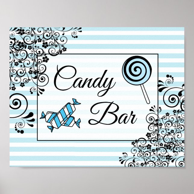 Godisbar Bröllop eller Baby Shower Skylt Poster (Framsidan)