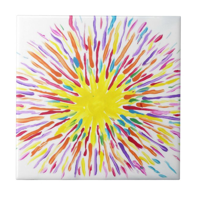 Godisen bevattnar Autismkonstnären belägger med Kakelplatta (Framsidan)