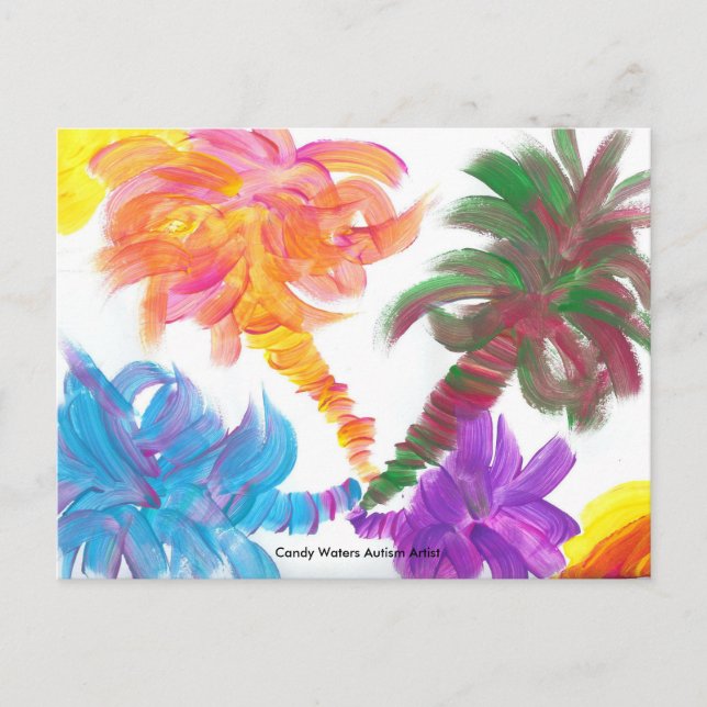 Godisen bevattnar Autismkonstnären Vykort (Framsida)