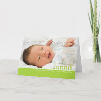 Godisen färgar Geburtskarte - babymeddelande Meddelande