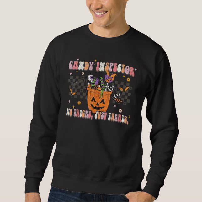 Godisinspektör Halloween Inga bus just ljuva gods  Lång Ärmad Tröja (Framsida)