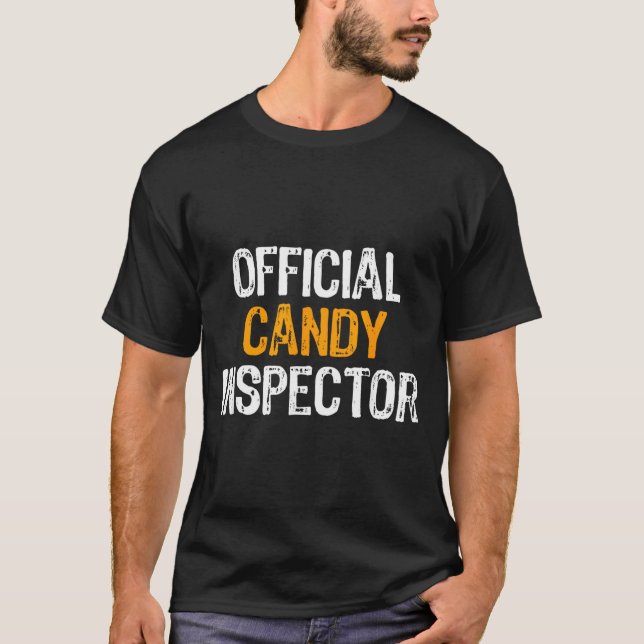 Godisinspektör Halloween Rolig T Shirt (Framsida)