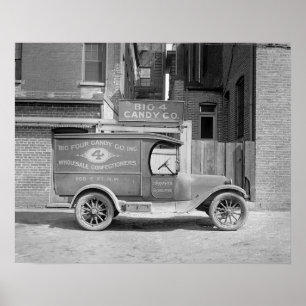 Godisleveranslastbil, 1926. Vintagefoto Poster