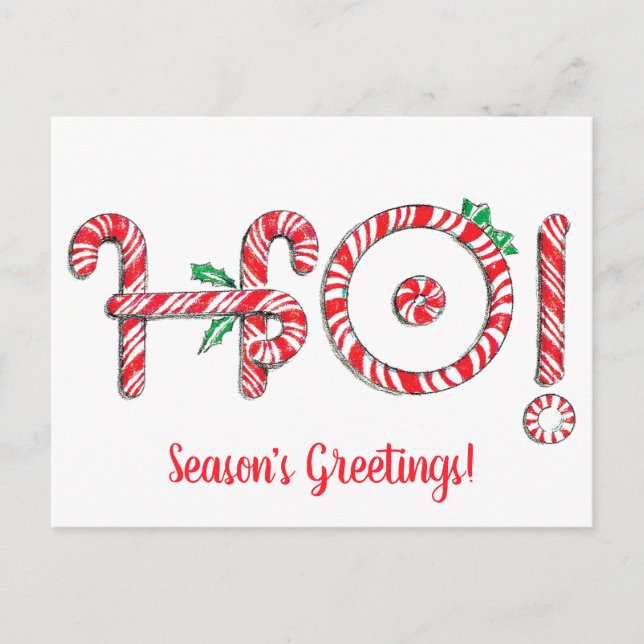 Godisrand Ho! Ho! Ho! Söt jul Vykort (Framsida)