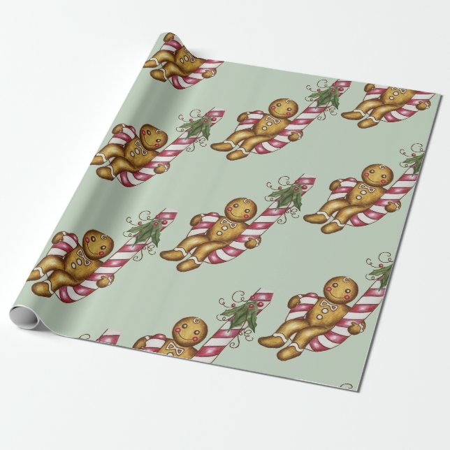 Godisrand Pepparkakspapper  Presentpapper (Utrullad)