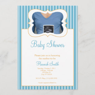Godisrandar - fotobaby shower BO Inbjudningar