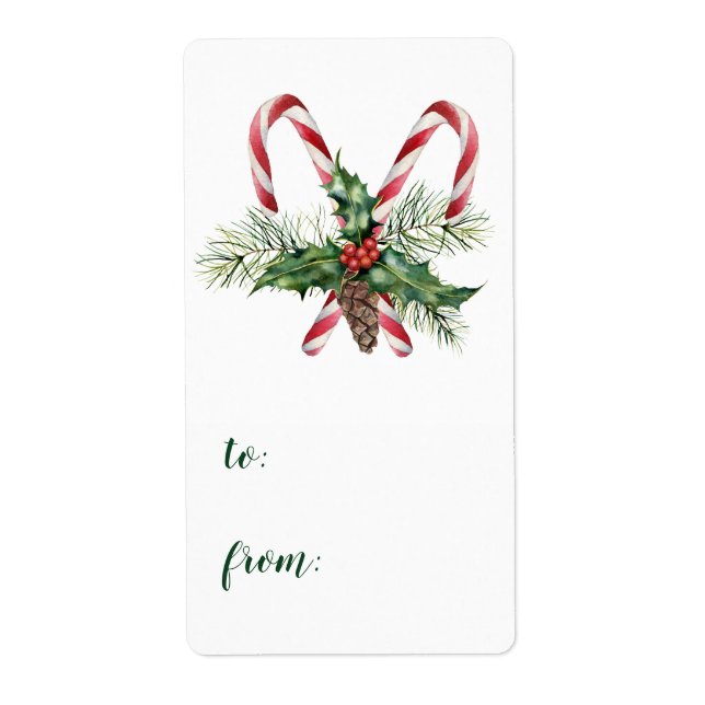 Godisrandstickor Till Från Julpresentkort Fraktsedel (Framsidan)