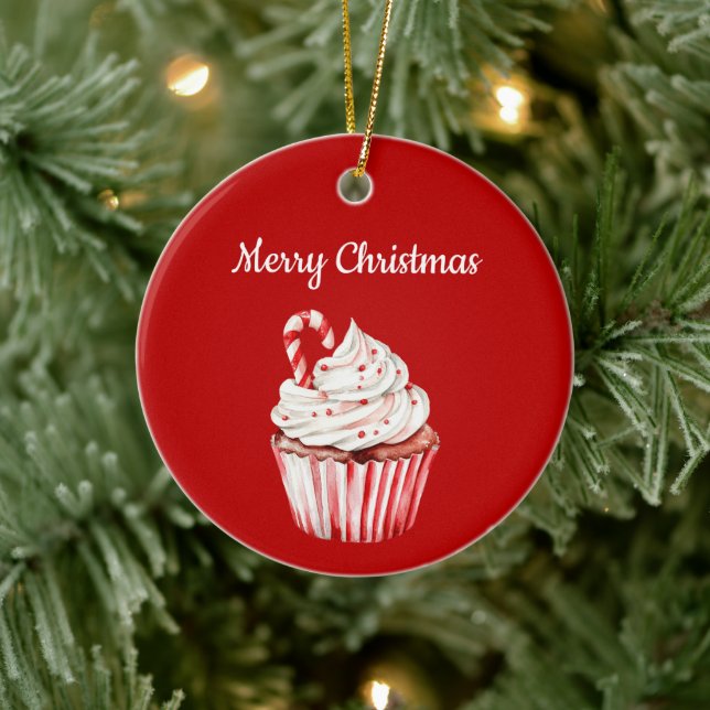 Godisstav Cupcake Jul Julgransprydnad Keramik (Träd)