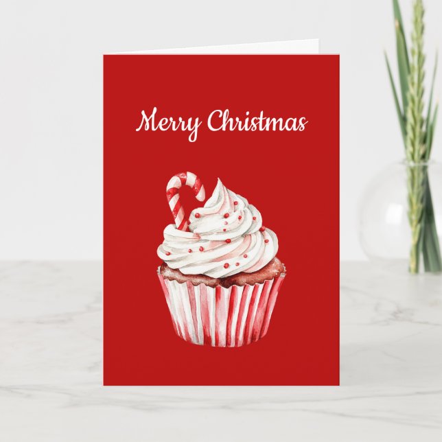 Godisstav Cupcake Jul Kort (Framsida)