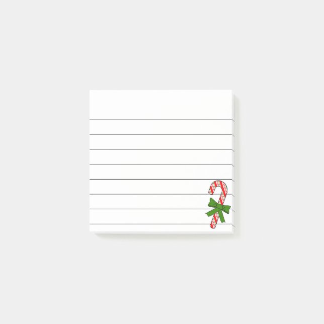 Godisstav Grön Band Jul Ritning Linjerad  Post-it Block (Framsida)