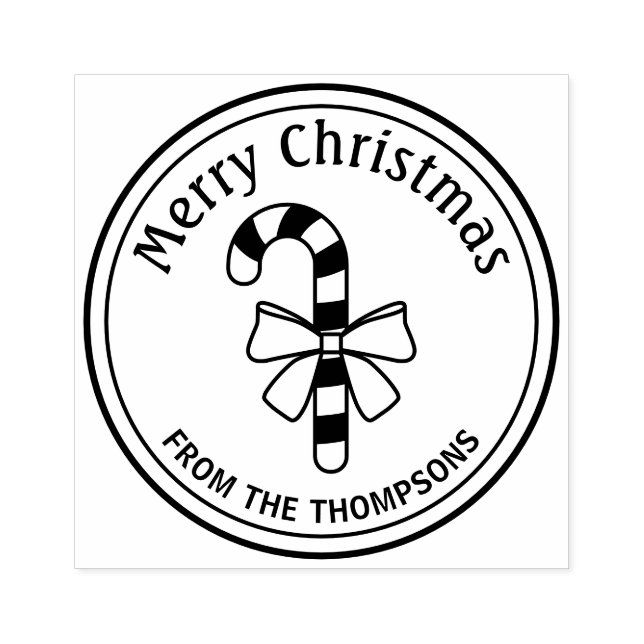 Godisstav Med En Slinga God Jul Stämpel (Tryck)