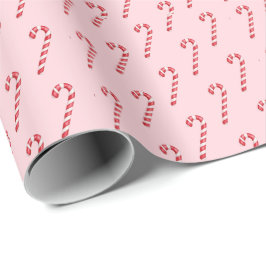 Godisstav röd vita ränder på rosa akrylmålning presentpapper