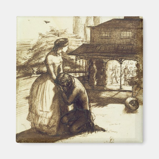 Godkänd, 1853 (penna och brunt bläck på papper) magnet (Framsidan)