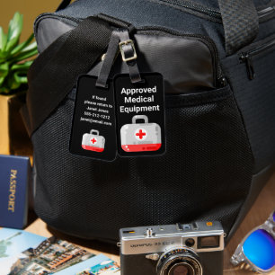 Godkänd bagageetikett för medicinsk utrustning bagagebricka