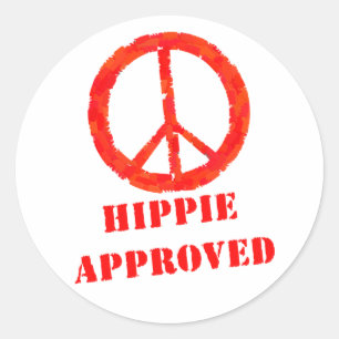 Godkänd Hippie Runt Klistermärke