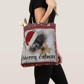 Godkänd Santa Kattunge över hela designen shopping Tygkasse