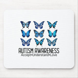 Godkänn Kärlek Autism Awareness Butterfly Musmatta