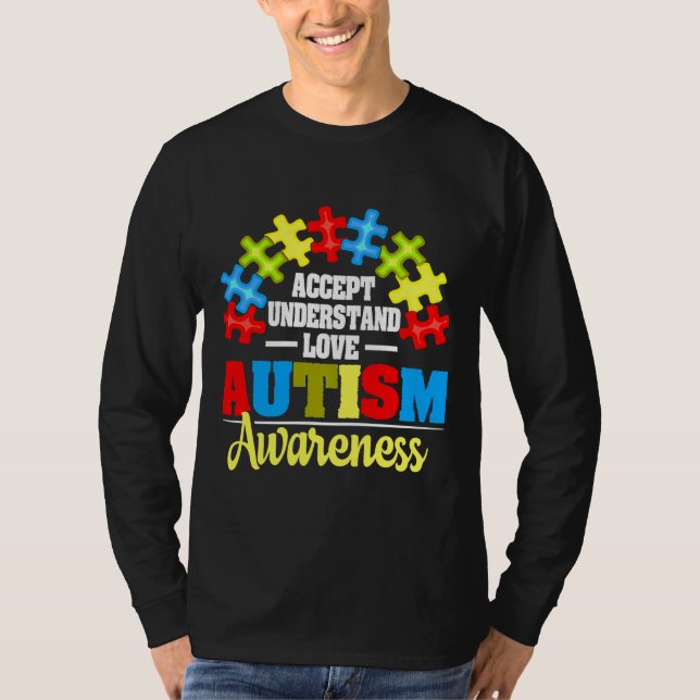 Godkänn Kärlek Autism Awareness Shirt T (Framsida)