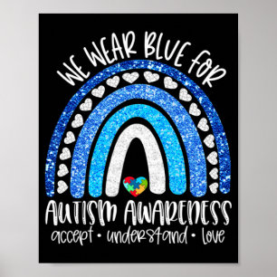 Godkänn Kärlek - Vi Bäror blå för autism A Poster