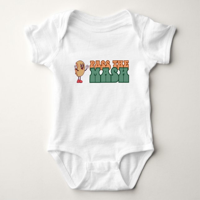 "Godkänn Mash" Cheer Potato Baby Bodykostym T Shirt (Framsida)