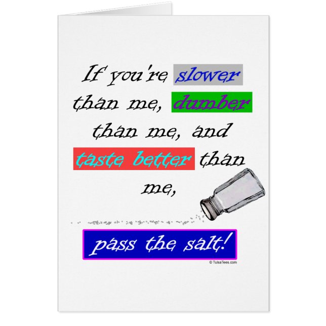 Godkänn saltet hälsningskort (Framsidan)