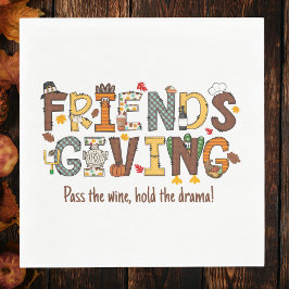 Godkänn Vin Håll Drama Friendsgiving Pappersservett